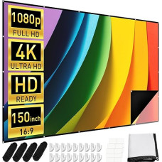 KESCRON 16:9 HD projektoriaus ekranas Projektoriaus ekranas Sulankstomas ir nešiojamas nuo raukšlių apsaugotas projektoriaus ekranas Lauko kino projekcijų ekranas Namų kino salėje