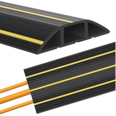 Bodenkabelabdeckung, 1,5 Meter Kabelschutz für den Außenbereich, Kabelabdeckungen für Kabel, Kabelabdeckung für Drähte, Bodenkabel, ordentlich, 3 Kabelkanäle für Zuhause, Büros, Einzelhandel,