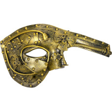 OIDEA Herren Karneval Maske Halbmaske: Steampunk Metall Roboter Venedig Karnevalsmaske für Halloween und Maskenbälle Festliches Gesichtsmaske Kostüm in Gold für Partys