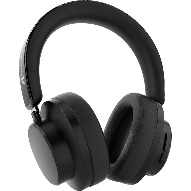 ATTACK SHARK G500 Wireless Headphones with Active Noise Cancelling, Over Ear Bluetooth Headset with Integrated Microphone, BT5.3 & 3.5 mm Cable Dual Mode, Lightweight Foldable, On-Ear Style - Black