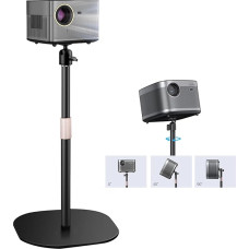 Stalinis projektoriaus stovas 360°, stalinis projektoriaus stovas, neslystantis metalinis laikiklis, reguliuojamas aukštis nuo 30 cm iki 46 cm, 1/4 colio varžto sąsaja, 5 kg apkrovos talpa, puikiai tinka projektoriui, fotoaparatui