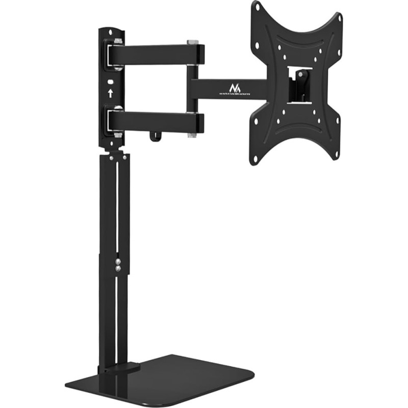 Maclean MC-771A TV Wall Mount with Shelf Universal for 23-43 Inch OLED/QLED/LCD/LED/Plasma TVs Maximum Load up to 25 kg, Max. VESA 200 x 200 mm, Glass Shelf up to 5 kg