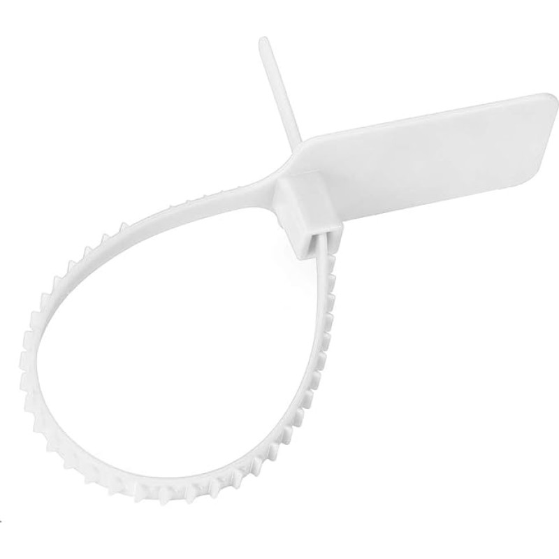 Brrnoo Cable Ties, Pack of 100, Disposable Cable Ties with Labels, Cable Ties, Nylon Cable Ties, 300 mm x 6 mm Cable Ties, Nylon Cable Ties, Self-Locking Cable Ties (White)