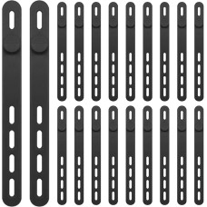 20 Stück Silikon-Kabelbinder, Kabelbinderhalter, wiederverwendbare Kabelbinder-Organizer, schwarz, Mehrzweck-Kabelbinder-Organizer, für Zuhause, Küche (dydis: 13 x 1,2 cm)