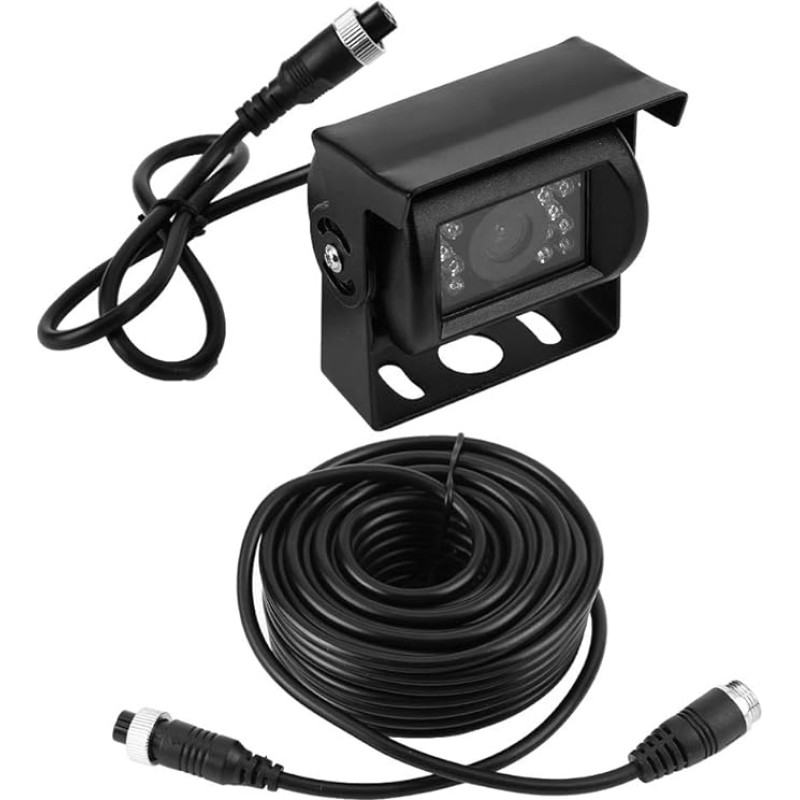 KSTE atbulinės eigos kameros kabelis, automobilio atbulinės eigos kamera, 24 LED automobilio galinio vaizdo kameros palaikymas, parkavimo naktinio matymo atbulinės eigos kamera + 10 m kabelis
