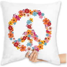 Pagalvėlė 40 x 40 cm Dekoratyvinė pagalvėlė - pareiškimas su posakiais - Taika Gėlių galia Hipių taikos ženklas I Taikos ženklas I 90-ieji I 70-ieji - 40 x 40 cm - Balta - Posakiai 90-ieji Posakiai 70-ieji Laimingų Naujųjų Metų