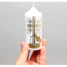 12,7 cm weiße Stumpenkerze Taufkerze 18 Stunden dekorative kleine Kerzengröße 1 1/5.1 cm x 12.7 cm 18 Stunden