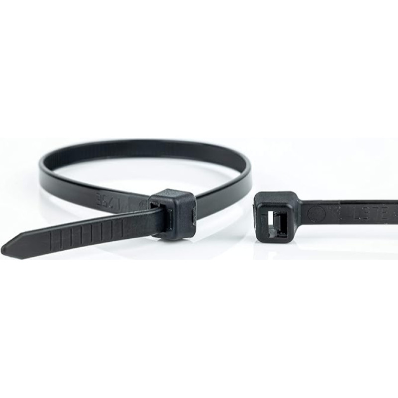WKK Cable Ties Black 250 x 4.8 mm Pack of 100