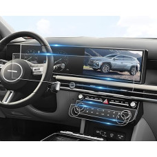 BIBIBO Tucson NX4 2025 Premium Navigation Film, Protective Film for H-yundai Tucson NX4 2025 12.3 Inch, Nano Screen Protector, Scratch-Resistant Screen Protectors (Navigation + Air Conditioning 4