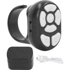 Bluetooth Remote Page Turner, TikTok for Kindle App, Remote Scrolling Ring Clicker, Camera Remote Shutter, Selfie Button, Fingertip Video Controller for Mobile Phones (Black)