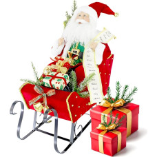 Avilia Santa on Red Sleigh Home Decoration - Ideal for creating a magical atmosphere in your home during Christmas parties - Made from durable and