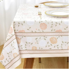Plenmor Oilcloth Tablecloth, Plastic Tablecloth, Weatherproof, Wax Tablecloth, Waterproof Oilcloth, Rectangular for Kitchens, Party, Outdoor Tablecloth (Roses, 137 x 185 cm)