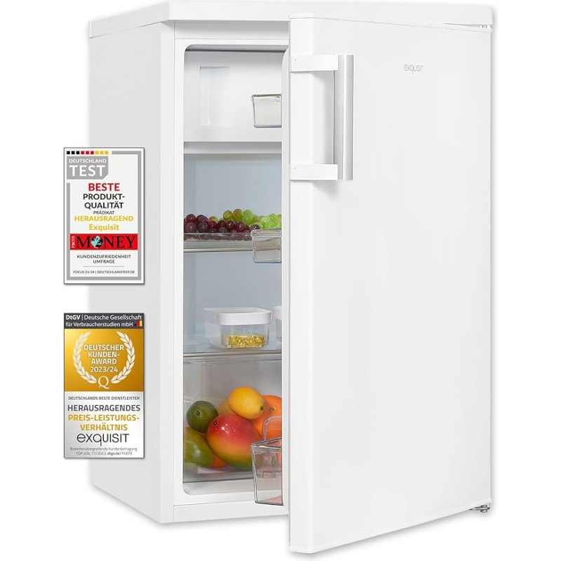 Exquisit KS516-4-H-010D Fridge with Freezer Compartment, 120 Litres, 4-Star Freezer Compartment, Freestanding, White