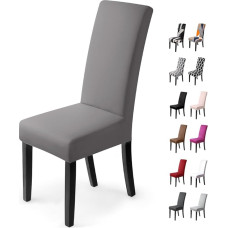 Kėdžių užvalkalai, 6 vnt., įtempiami kėdžių užvalkalai, modernūs elastingi, elastingi, elastingi, elastingi, elastingi, įtempiami užvalkalai, kėdžių užvalkalai, labai lengvai valomi ir patvarūs, universalūs (6 vnt., Taupe-O)