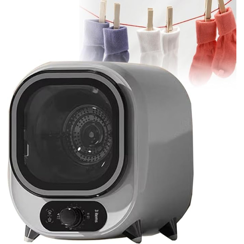 KYZTMHC Condensation Tumble Dryer, Portable Mini Clothes Dryer, Portable Condensation Tumble Dryer, 5 Drying Modes, 0.8 kg Load, for Travel, Apartments, College Dorm, Hotels, Home (White)
