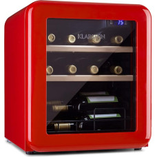 Klarstein Wine Refrigerator, Drinks Fridge Slim, Fridge with Glass Door, Drinks Refrigerators Freestanding, Wine Fridge Small, Wine Refrigerators 1 Zone, UV Protection, 4-22°C, 12 Bottles