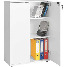 BAKAJI 3 pakopų lentyna namams ir biurui su raktų biuro moduliu, medinė, balta, maža