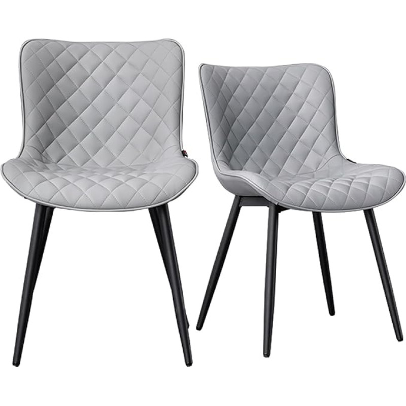 YOUTASTE Valgomojo kėdės 2 virtuvės kėdžių rinkinys su metalinėmis kojomis Svetainės kėdės atlošas dirbtinės odos sėdynės Valgomojo stalo kėdės Metalinis pagrindas Tualeto stalo kėdė, skirta poilsio kambariui, priimamajam, Diamond