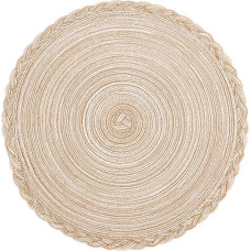 NHEISSCF für Tische, Mahlzeiten, Tischsets, runde Makramee-Tischsets for den Esstisch, 2er-Set, wärmende, rutschfeste Küchen-Essmatten, handgefertigte, rutschfeste Tischsets, Untersetzer(Brown,15 in)