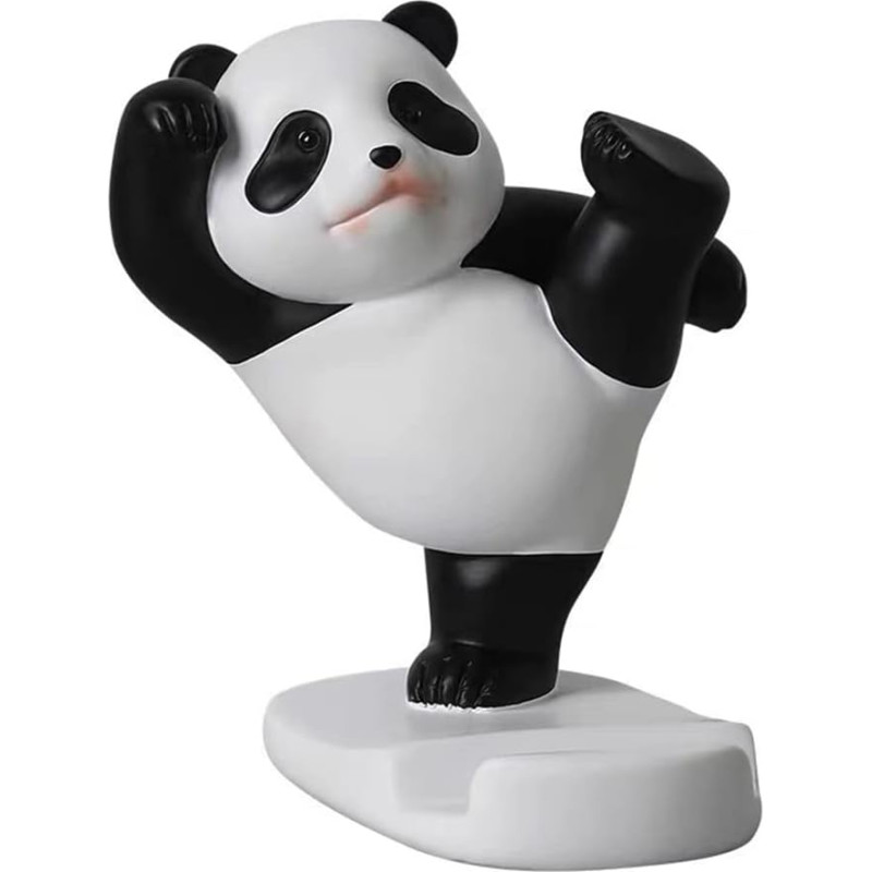 Telefono stovas Stalo aksesuarai Dervos Panda figūros Namų dekoras Dekoratyvinė stalo apdaila Mielas mobiliojo telefono laikiklis