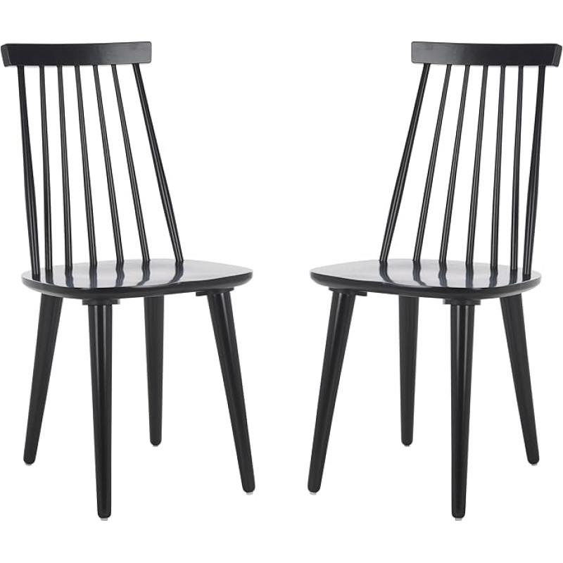 SAFAVIEH 2 medinių valgomojo kėdžių rinkinys, juoda spalva