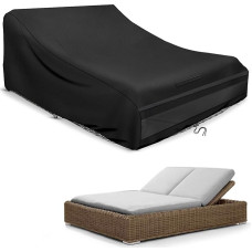 Sun Lounger Cover for 2 People, Double Lounger, Outdoor, Waterproof, Double Sun Lounger, Relaxer, Garden Lounger, Protective Cover, Windproof, UV-Resistant