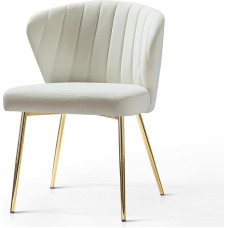 HULALA HOME Valgomojo kėdės, modernios virtuvės kėdės, pagamintos iš aksomo, valgomojo kėdės su metalinėmis kojomis, valgomojo stalo kėdės, tualetinio stalo kėdės, skirtos svetainei, baltos spalvos