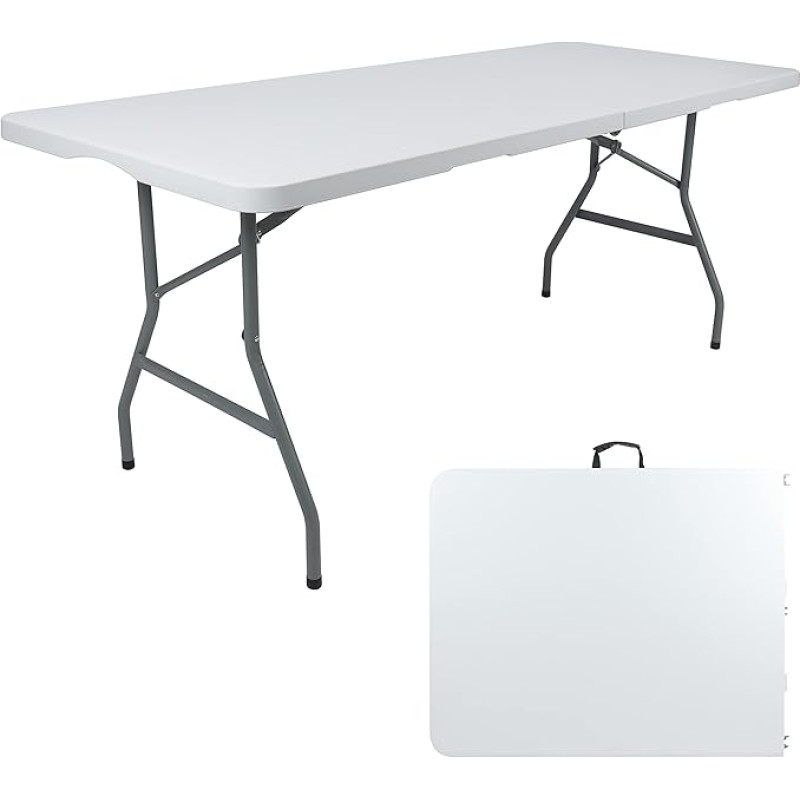 PP · PERFORMANCE Rectangular 6ft Folding Table Lamp for Camping Catering BBQ Picnic Party Outdoor Table with Carry Handle
