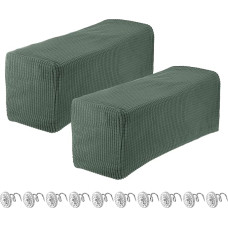 sourcing map Stretch Armrest Covers for Chair Sofa Couch Armrest Covers with Swivel Pin Furniture Protector Slipcovers for Sofa Chair Recliner (Green, 2 Pack)