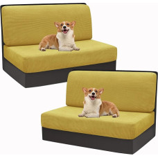 SYLC 2 dalys Stretch Motorhome valgomojo stalo pagalvėlės dangteliai Žakardas Tartanas keičiamieji dangteliai karavanui, skirti sėdimųjų vietų rinkiniui RV karavano dangteliai Sofos pagalvėlės (geltonos spalvos, 2 poros)