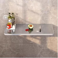 Zusammenklappbarer schwimmender Computertisch, Frühstücksbartisch, Edelstahl, klein, platzsparend, Hängetisch, wandmontiert, Klapptisch, für Esszimmer, Arbeitszimmer, Küche, Balkon, modern,