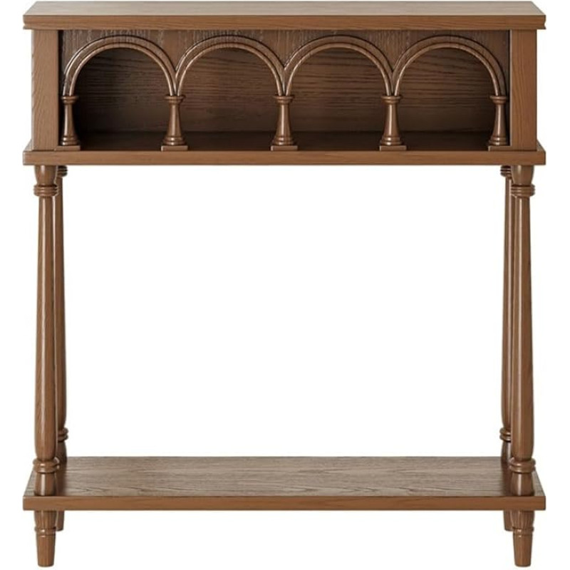 Konsolinis stalas, konsolinis stalas, įėjimo stalas kaimo namų stiliumi, medinis konsolinis stalas su atvira lentyna, 39,37 colių sofos stalas su laikymo vieta, konsoliniai stalai įėjimo zonai, svetainei,