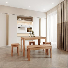 Krok Wood Berlin Dining Table Solid Wood in Beech (75 x 75 x 75 cm)