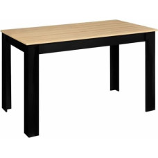 IDMarket - Rozy Rectangular Dining Table for 6 Seater Black Beech Effect Top 110cm