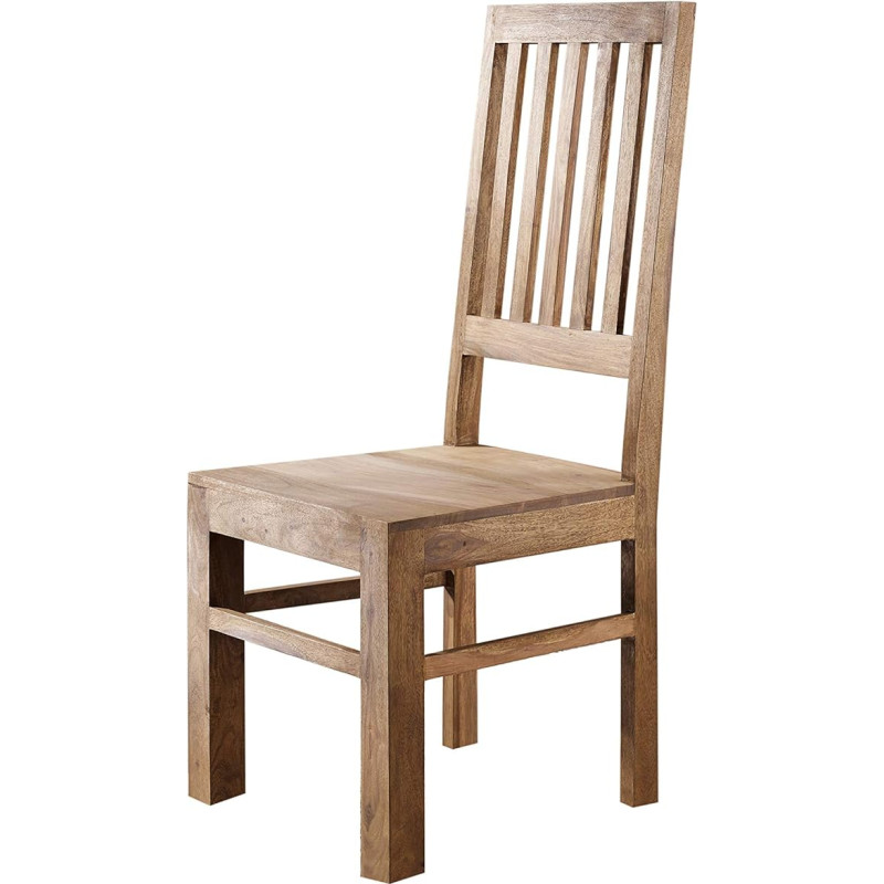 MASSIVMOEBEL24.DE Šešamo kėdė 45 x 46 x 109 cm Pilkas alyvuotas Lydsas #32