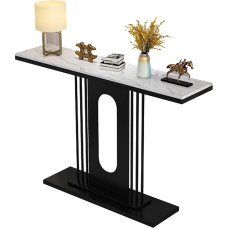 Modernus konsolinis stalas su marmurine lentyna, skirtas gyvenamojo kambario dekorui, kaustytos geležies sofos stalas prieškambaryje, 80 x 30 x 80 cm