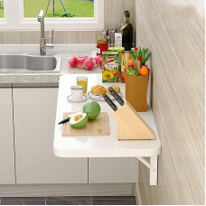 Zusammenklappbarer Werkbanktisch zur Wandmontage, für Heimbüro/Küche/Waschküche, 68,6 x 30,5 cm, faltbarer Frühstücksbartisch