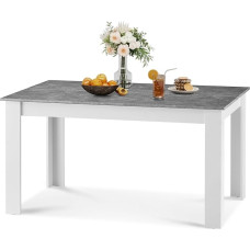 TUKAILAI Medinis valgomojo stalas, modernus valgomojo stalas, medinis stalas, virtuvės stalas, 4-6 vietų, stačiakampis valgomojo stalas, mažas valgomojo stalas, virtuvės stalas, valgomasis stalas, restoranas, pilka spalva