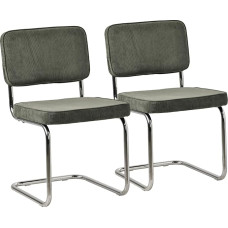 Happy Garden Set of 2 Cantilever Chairs in Khaki Green Cord Maria