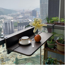 JFUNANQH HängetischBalkon-Hängetisch, Geländer-Klapptisch, Bartheke aus massivem Holz, Wandbehangschreibtisch, Freizeitregal (Größe: 80 * 27 cm)