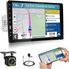 Hikity Autoradio 1 Din mit 9 Zoll Bildschirm, Autoradio Bluetooth mit USB/SWC/FM Radio/AUX/TF Auto Radio Touch Display mit Mirror Link + Rückfahrkamera