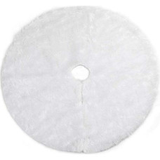 BAKAJI Christmas Tree Rug Diameter 78cm Soft Plush White Snow Effect Christmas Decoration