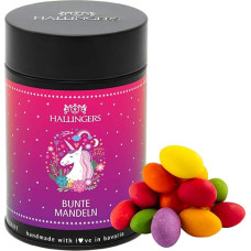 Hallingers Unicorn – Colourful Gourmet Almonds, Roasted, Chocolate and Colourful Dragged (Tin) – Gift in Summer & as a Perfect Barbecue Gift | Birthday Congratulations Thank You New Home Recovery