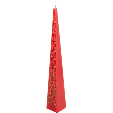 eBoutik - Advent Pyramid Pillar Countdown Christmas Candle - Xmas 2024 Daily Countdown Home Decorations Calendar (Red)