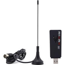 USB 2.0 skaitmeninis SDR + DAB + FM HDTV TV Stick + RTL2832U TV imtuvo rinkinys su antenos prisisiurbimo laikikliu ir nuotolinio valdymo pultu, skirtas skaitmeninėms antžeminėms vaizdo ir radijo programoms įrašyti