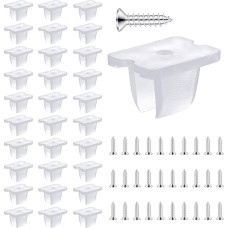 30 vienetų šviesos juostelės klipai Vandeniui atsparūs LED juostelės montavimo klipai laikiklio juostelės šviesos laikikliai su varžtais tinka nuo 5 mm iki 6 mm silikoninės LED juostelės šviesos (permatomos)