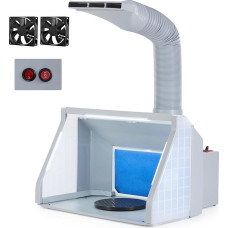 CO-Z Airbrush kabinos ištraukimo sistema 4 m³/min sulankstoma dažų kabina Dviejų pakopų jungiklis, dvigubas ventiliatorius su LED žibintais 19 cm pasukama purškimo kabina 1,7 m ventiliacijos žarna, skirta modelių kūrimo dažymo darbams