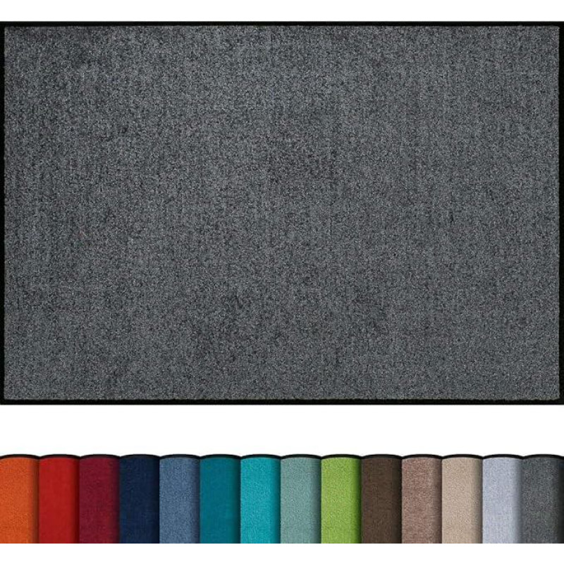 Erwin Müller Door Mat, Dirt Trapper Mat, Plain, Non-slip, Easy-care, Suitable for Underfloor Heating, Various Colours/Sizes Available