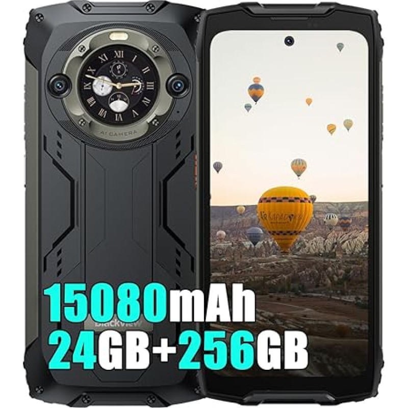 Blackview BV9300 Pro 24GB + 256GB lauko išmanusis telefonas be sutarties 2024, MTK G99, 6,7 colių FHD + 2.4K dvigubas ekranas, 64MP + 32MP, 