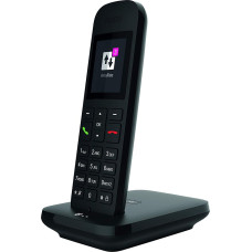 Telekom Sinus 12 cordless landline phone cordless in black, 5 cm colour display, illuminated keyboard. Connection-independent use on all standard routers and standard connections